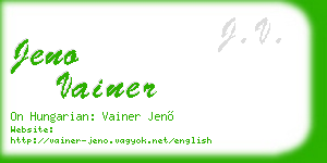 jeno vainer business card